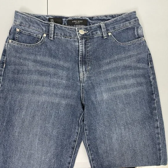 Nine West Eastend Capri Jeans Cropped Roll Cuff Denim Womens 12 - Picture 3 of 12